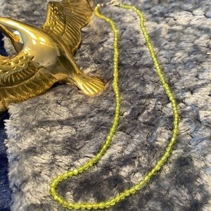 Genuine Peridot beaded necklace 18 inches 925. 25cts
